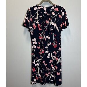 Tommy Hilfiger Women's Size 4 Navy Background Pink Multi Floral  Jersey Dress